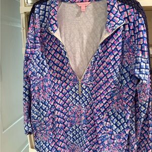 Lilly Pulitzer Blue and Pink Geometric popover size L